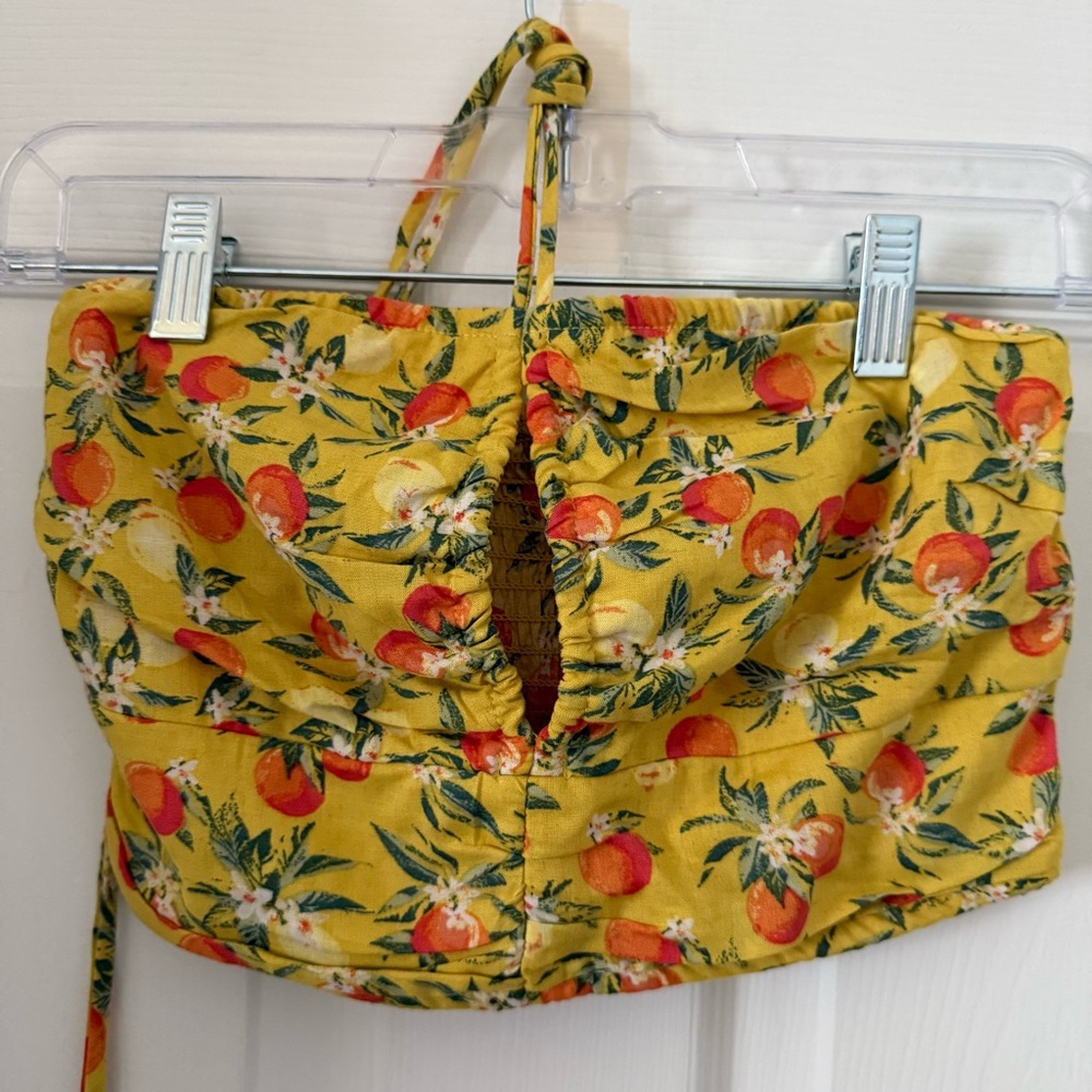 Wild Fable Yellow Citrus Bandeau Top